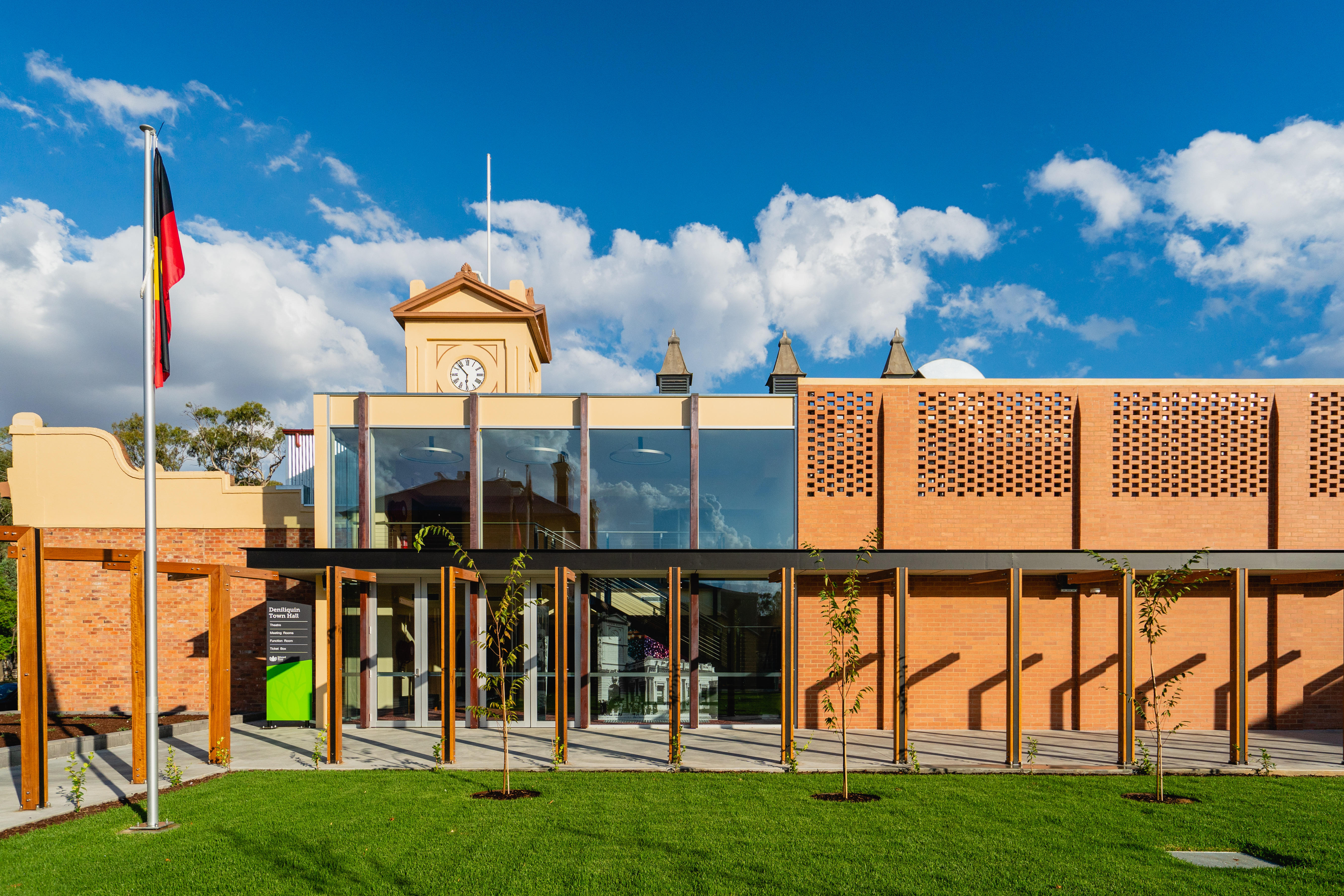 Entry facade of the fully restored and modernised Deniliquin Town Hall